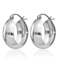 thumbnail image 3 of 14K Solid White Gold Small Hoop Earrings, 3 of 10