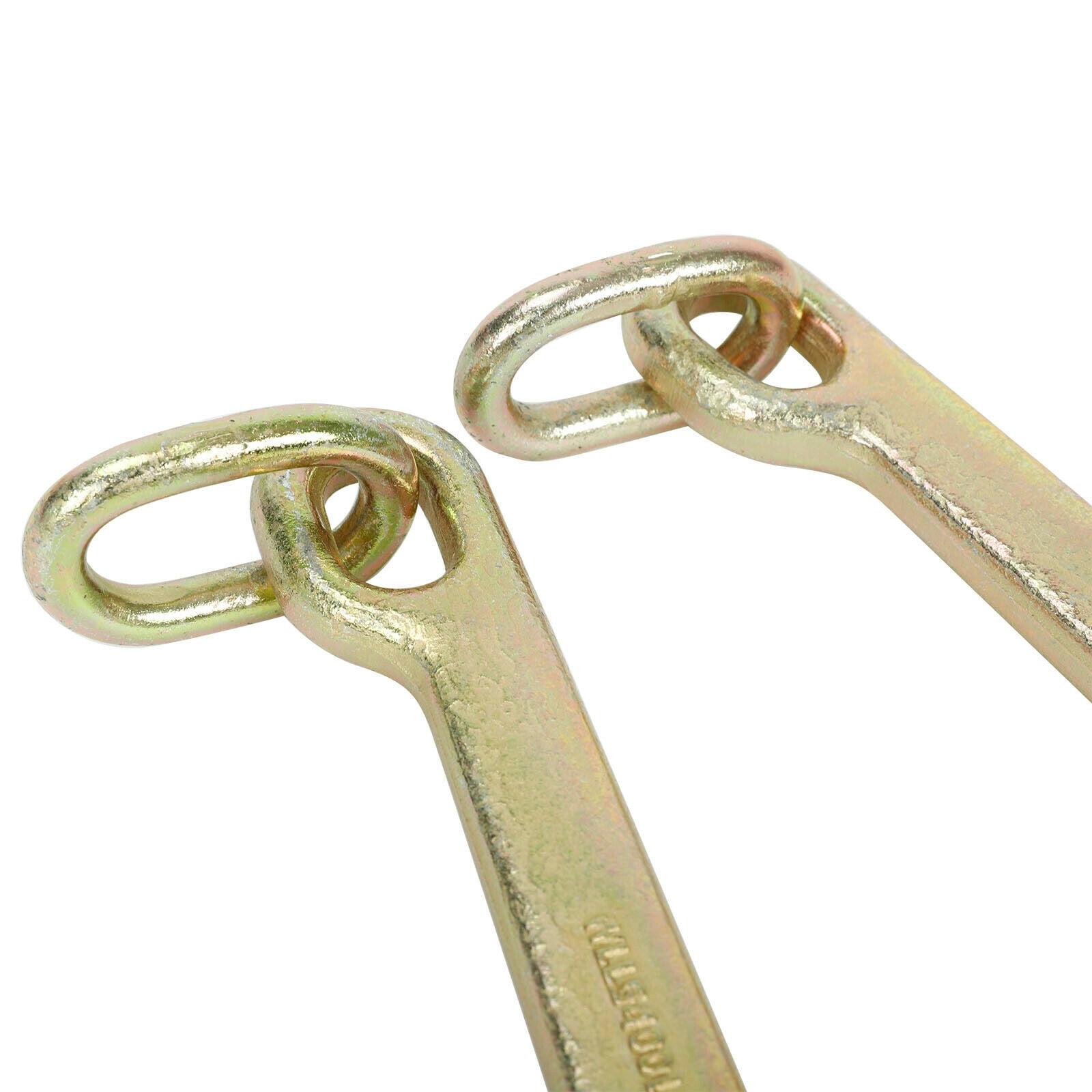 15" J Hook w/ Chain Link G70 Steel Tow Axle Strap Wrecker Roll Back Clevis 2PCS
