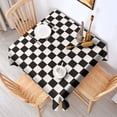 thumbnail image 2 of Black and White Checkered Pattern Square Tablecloth,Waterproof Square Table Cover,Wipeable Spillproof Washable Table Cover for Home Kitchen Party Decor 52"x52"(132x132cm), 2 of 6