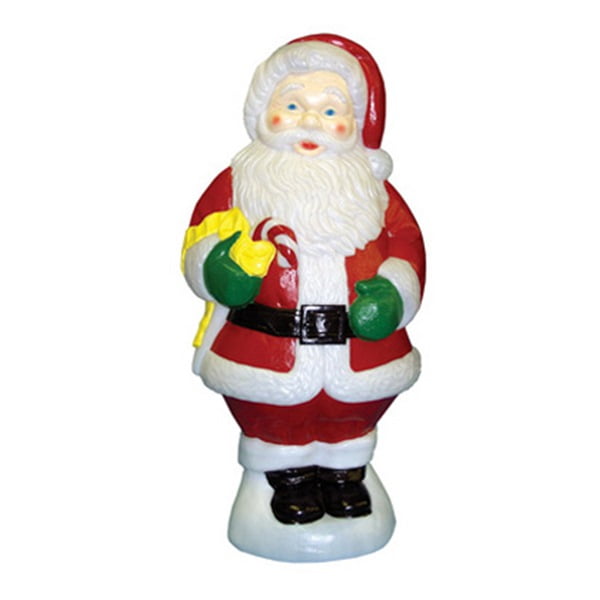 Christmas Santa W/ Candy Cane Plastic Made In USA Lighted Outdoor C5280