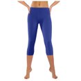 thumbnail image 3 of GEWSEY Women's Lightweight Soft Capri Leggings Crop Leggings 3/4 Stretch Yoga Pants (Dark Blue, XXL), 3 of 6