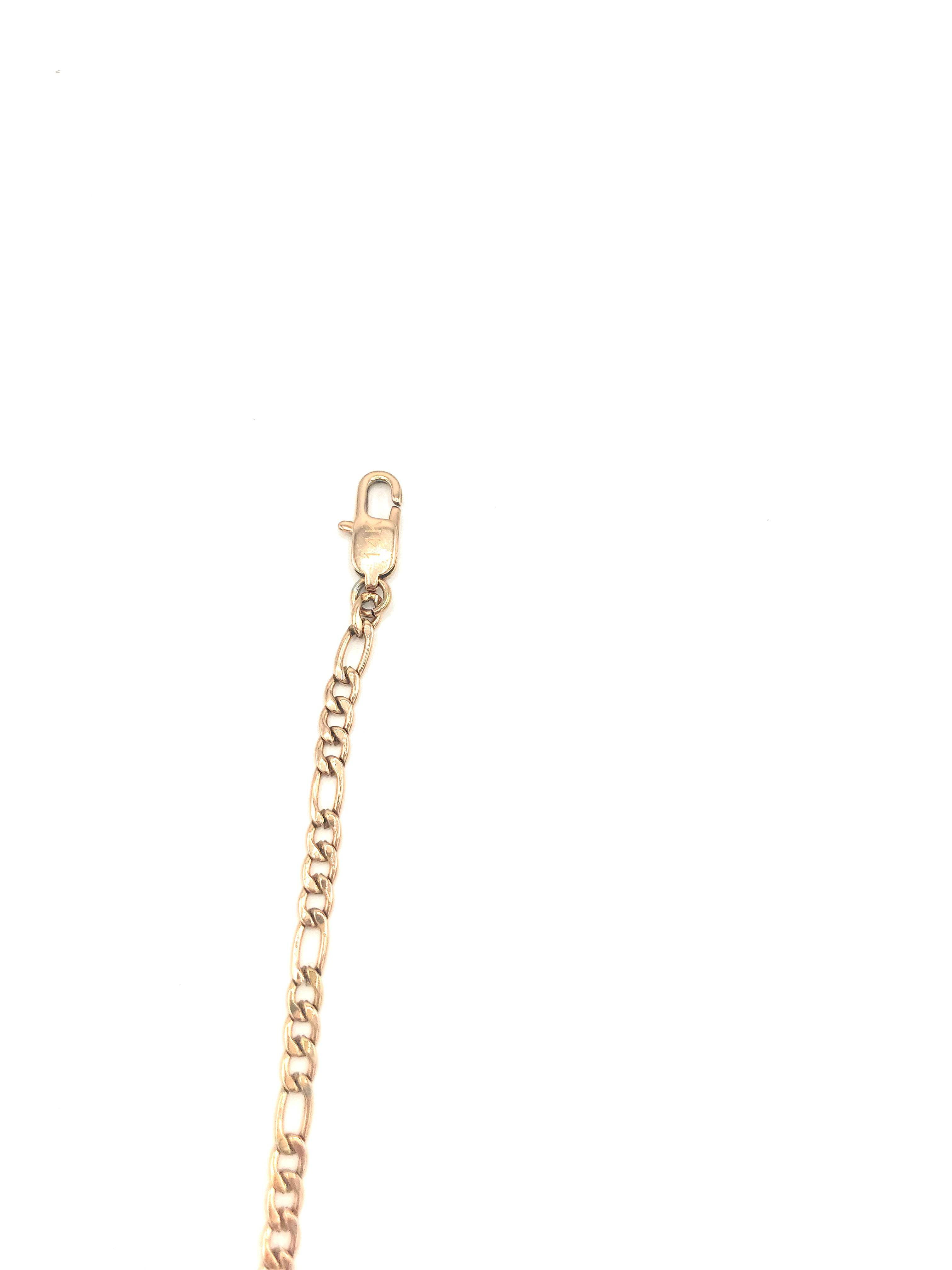 Figaro Rose Gold Chain Necklace – 3mm Fine 14K PVD Gold Plated,  22"