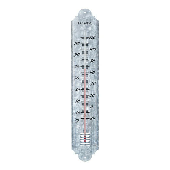 La Crosse 19.50 inch Galvanized Metal Analog Vertical Thermometer, 204-1550