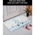 thumbnail image 3 of Alfombra de baño navideña, patrón de copos de nieve azul y blanco, alfombra de microfibra suave y afelpada lavable para mascotas, antideslizante, muy absorbente, 16" x 24", 3 of 5