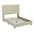 thumbnail image 2 of EMMA + OLIVER Queen Size Wingback Modern Platform Bed, Beige, 2 of 12