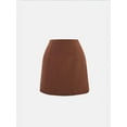 thumbnail image 2 of Linen Blend Chocolate Brown Skirt, 2 of 6