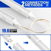 Barrina 8-Pack T5 Grow Lights Full Spectrum 2FT 80W (8 x 10W, 500W Equivalent) LED Grow Light Strip for Greenhouse Plant Grow Shelf Plug and Play Easy Installation Yellow