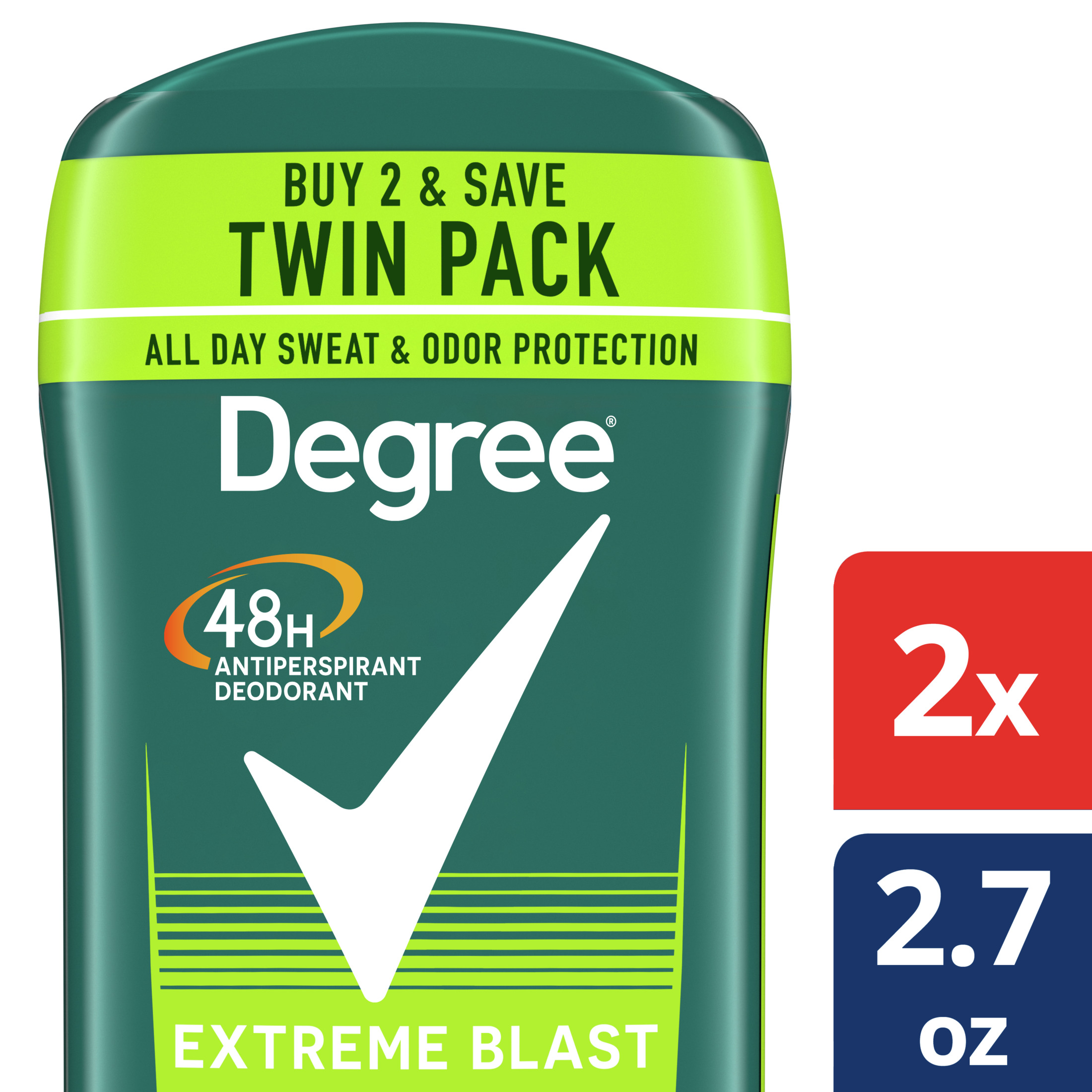 Degree Long Lasting Men's Antiperspirant Deodorant Stick Twin Pack, Mint, 2.7 oz - image 3 of 12