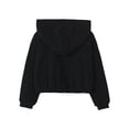 thumbnail image 6 of HAOTAGS Girls Hooded Windbreaker Jacket (4T–13) Warm, Windproof, Zip-Up Casual Coat with Pockets for Kids Black Size 6, 6 of 10