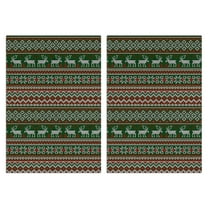 2 Pcs Funny Kitchen Towels,Red and Green Christmas Reindeer Pattern Microfiber Dish Towels,Kitchen Tea Towels,Kitchen Towel Set (18" X 26")