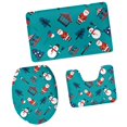 thumbnail image 3 of 3Pcs Set De Alfombras Alfombril De Baño Pick Print Baño Pedestal Tapa Alfombril 3 Macarena Tapicería de tocador antideslizante, 3 of 4