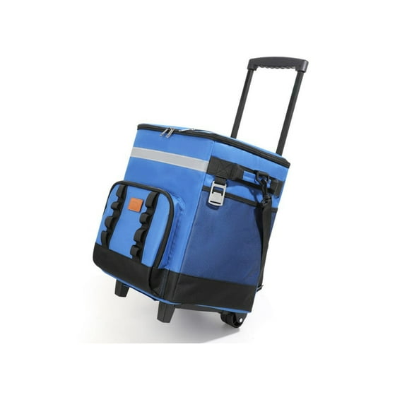 HOARBOEG 35L/1183.49 oz High-Capacity Camping Insulated Container with Wheels Outdoor Picnic Insulated Box Telescopic Handle Portabl Thermal Boxt ﻿