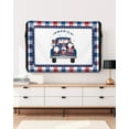 thumbnail image 5 of Blue Retro Truck with Independence Gnomes Outdoor TV Cover 60 to 65 Inch Waterproof, Red Blue Checker Lace 600D Oxford TV Covers with Zipper, Outside Flat TV Screen Protector 58"Wx37"Hx4.5"D, 5 of 7