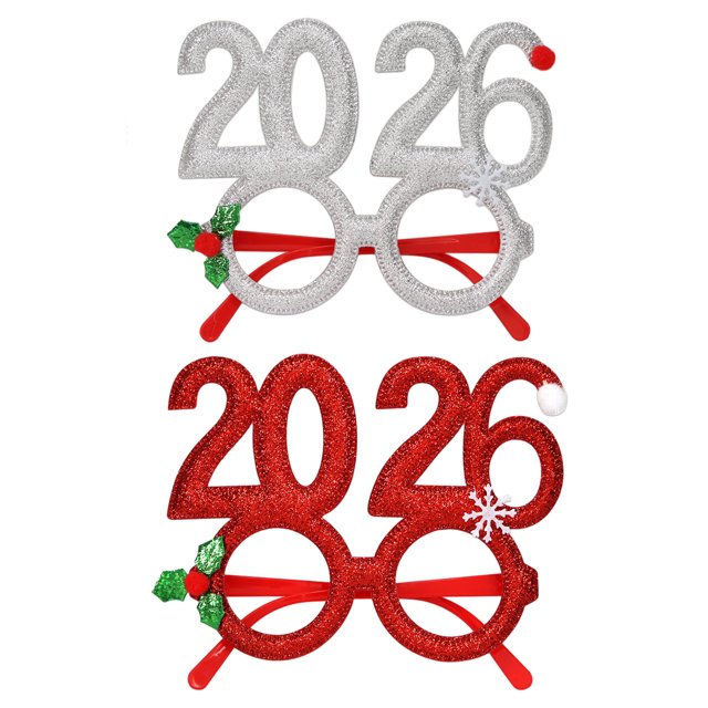 Gafas de Nochevieja 2026. Accesorios fotográficos para fiestas navideñas para adultos y niños. Gafas festivas para la fiesta de fin de año.