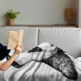 thumbnail image 3 of Panda Soft Flannel Fleece Throw Blanket, Baby Panda Bear Illustration Sketch Style Artwork Nature Wild Animals Theme, Cozy Plush for Indoor and Outdoor Use, 70" x 90", Black White, by Ambesonne, 3 of 5