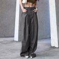 thumbnail image 2 of Womens Mid Waist Cargo Pant Elastic Waist Ruched Hiking Pants Multiple Pockets Hippie Y2K Cargo Pants Lounge Pant, 2 of 7