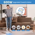 thumbnail image 3 of VAVSEA Corded Vacuum Cleaner with 800ML Double Dust Cup, Lightweight 16Kpa 600W Powerful Suction Stick Vacuum for Home, Pet Hair, Carpets and Hard Floors, White, New, 3 of 10