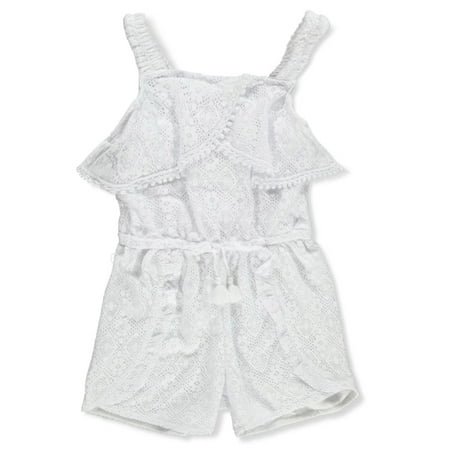 

Real Love Girls Laser Lace Romper - white 3t (Toddler)