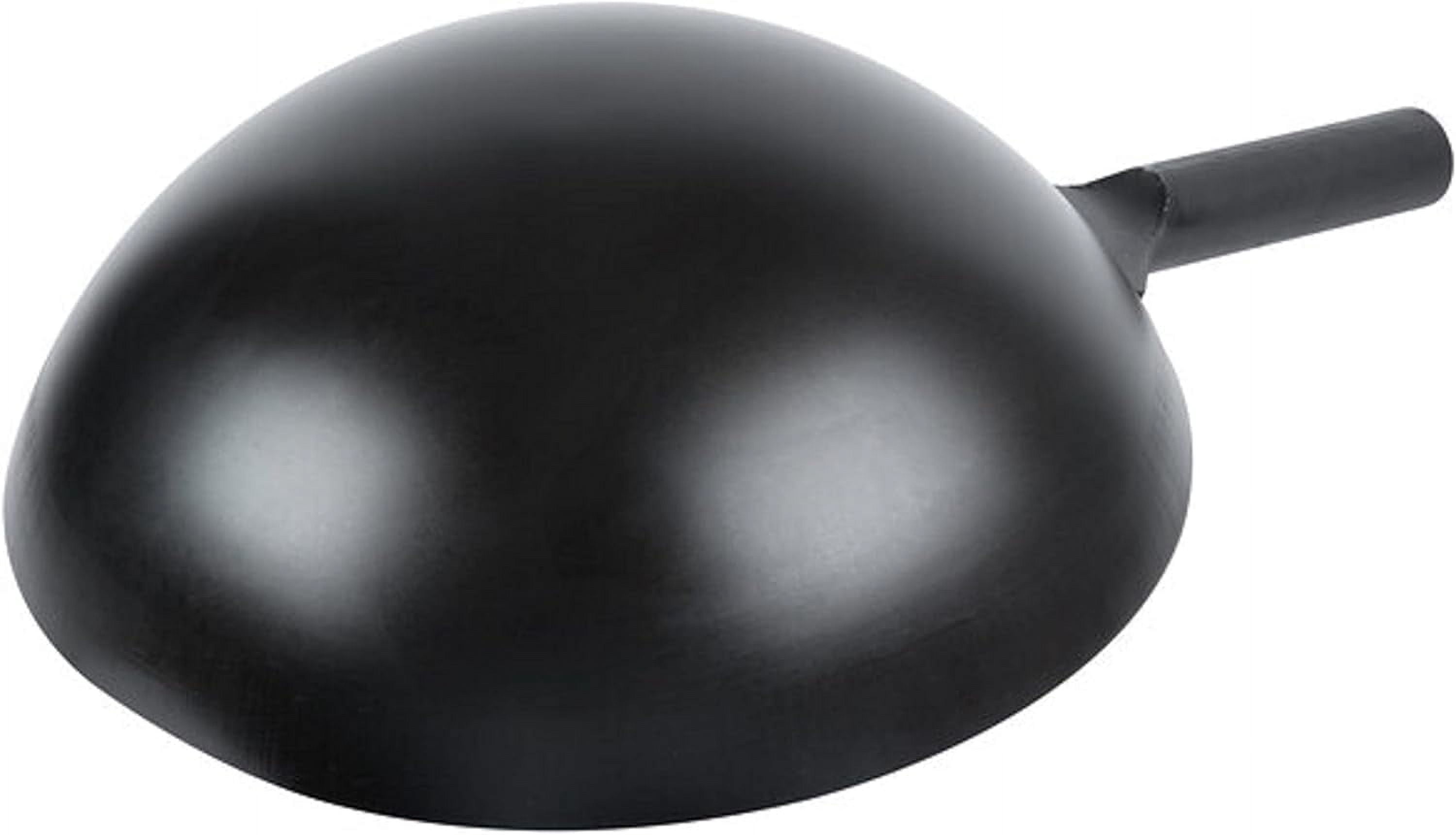 TrueCraftware– 14” Commercial Grade Japanese Wok Steel Pan- Traditional Japanese Cookware Wok Stir Fry Pans Traditional Woks Grilling Frying Steaming For Authentic Asian Food