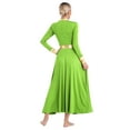 thumbnail image 2 of inhzoy Women Loose Full Length Praise Dance Dress Metallic Gold Liturgical Worship Lyrical Dancewear Light Green XXL, 2 of 7