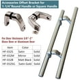 thumbnail image 2 of Stainless Steel 304 Offset Round Style Back to Back Glass Door/Barn Door Push Pull Handle, Satin Brush, 2 of 6