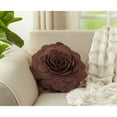 thumbnail image 2 of Saro Lifestyle FT095.CT16R 16 in. Rose Flower Design Poly Filled Throw Pillow, Chocolate, 2 of 5