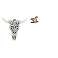 thumbnail image 1 of Escultura de pared de calavera,Estatua de resina con cabeza de vaca para decoración de pared y hogar,Figura de caballo,Escultura de figura de caballo en miniatura coleccionable,Estatua de, 1 of 8