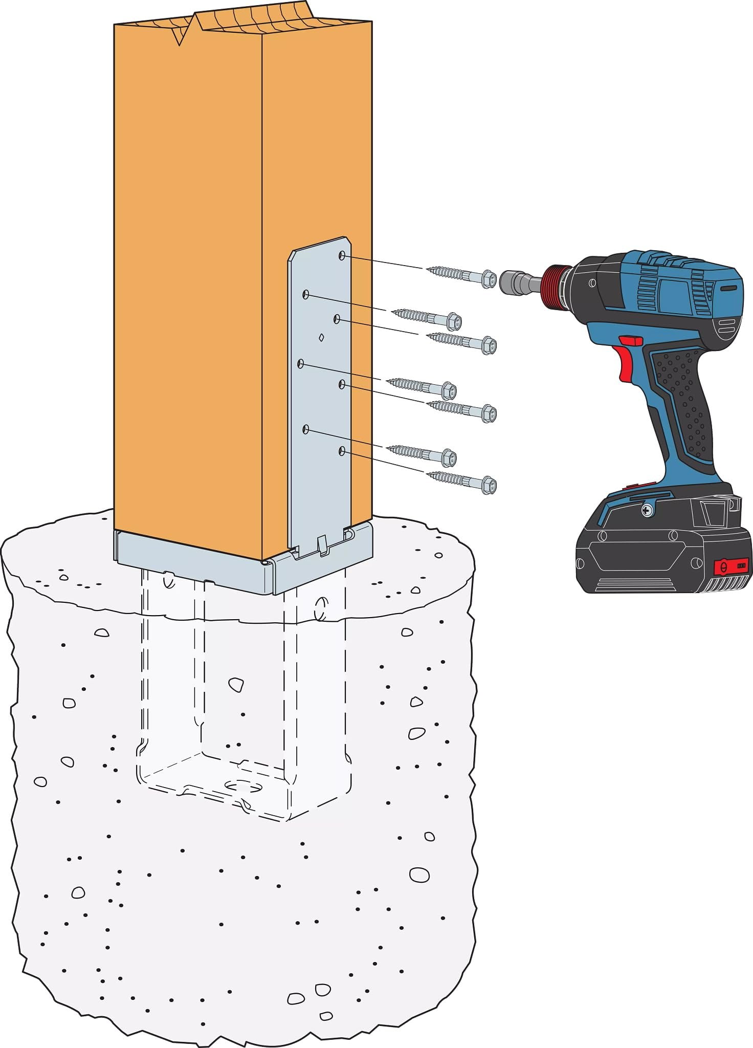 Simpson Strong-Tie CBSTQ66Z-SDS2 CBSTQ ZMAX Standoff Column Base for 6x6 w/SDS Screws Pack of 6