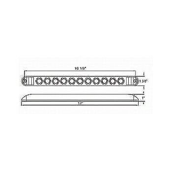 4 Clear Amber 17" Sealed LED Waterproof Submersible Turn Tail Clearance Marker Identification Truck Trailer Light Bars EHD