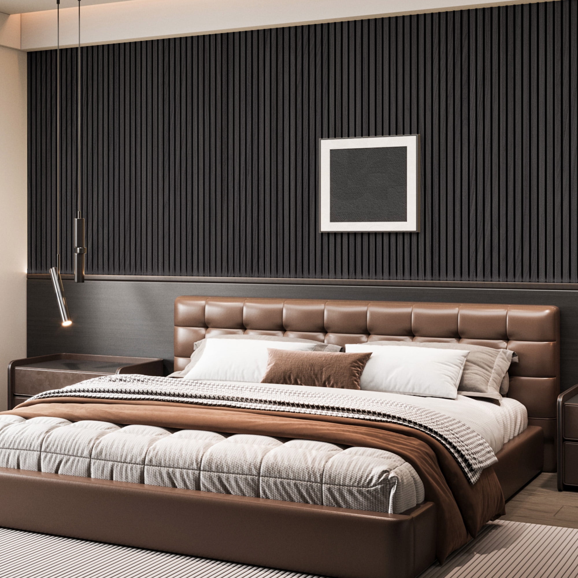 4Pcs 93" x 12" Wood Slat Acoustic Wall Paneling for Modern Interior wall Decor,MDF Accent Wooden Wall Panels,31 Sq.ft,Gray Oak