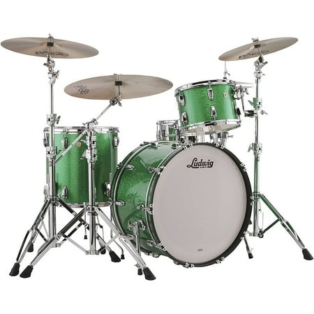 Ludwig Classic Maple 3-Piece Pro Beat Shell Pack With 24" Bass Drum Green Sparkle