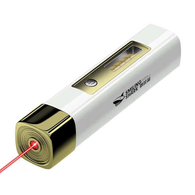 Lámpara Puntero portátil para gatos, juguete divertido para gatitos, suministros para mascotas de largo alcance (oro blanco)