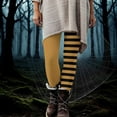 thumbnail image 3 of Women Plus Size Pants New Women's Halloween Striped Leggings Sports Fitness Stretch Pants Casual Tights Cute Graphic Yoga Trousers Yellow L, 3 of 8