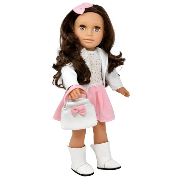 Gift Boutique Poupée Fille de 18 Pouces, Poupée de Mode aux Cheveux Bruns Fins pour Coiffer Vêtements Chaussures et Accessoires Poupée Princesse pour Filles et Enfants