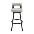 thumbnail image 3 of Armen Living Flynn30" Swivel Bar Stool in Black Metal with Light Gray Faux Leather, 3 of 11