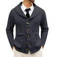 thumbnail image 2 of Men's Shawl Collar Cardigan Sweater Cable Knit Button Down Long Sleeve for Casual and Office Wear, Perfect for Winter and Christmas,Black,3XL, 2 of 6