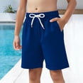 thumbnail image 5 of Boys Athletic Shorts Quick Dry with Pockets, Elastic Waist Sport Gym Shorts for Kids Boys, Solid Blue,Size 8-9T, 5 of 6