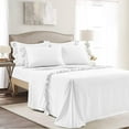 thumbnail image 2 of Ruffle Bed Sheet Set 6 Piece - 30 Inch Deep Pocket - 400 Thread Count - 100% Egyptian Cotton - Super Comfy, Extra Soft and Luxury - White Solid, Full XXL Size., 2 of 6