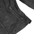 thumbnail image 4 of Daniel Smart Women’s Leather Jacket - Goatskin Motorcycle Leather Jacket with Scooter Collar Design & Multipurpose Pockets, 4 of 11