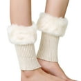 thumbnail image 2 of Fall Long Sleeve Thermal Leg Warmers for Women Beige Autumn And Winter Short Turned Wool Warm Socks Boots Cover Knitting Protector, 2 of 5