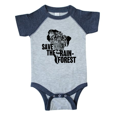 

Inktastic Save the Rainforest Tiger with South America Silhouette Gift Baby Boy or Baby Girl Bodysuit