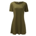 thumbnail image 5 of Prolriy Dresses for Women 2024 Women's Dresses Short Sleeve Dating Beach Casual Loose Dress Womens Dresses Green L, 5 of 9