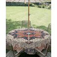 thumbnail image 2 of Outdoor Tablecloth with Umbrella Hole Zipper Rustic Bohemia Round Tablecloth 60" Waterproof Outside Table Cloth Traditional Southwest Ethnic Style Retro Patio Table Cover Tablecloths for Picnic Party, 2 of 8
