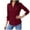 Wine, variant on Horkkom Blouses for Women Dressy Casual V Neck Solid Color Long Sleeve Button Down Shirts Button Up Work Tops L