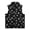 Black White Paw Prints, variant on Comfortable Girls Sleeveless Winter Jacket for Spring Outdoor Activities, Howling Wolf Polyester With Pocket Toddler Girls Fleece Vest