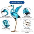 thumbnail image 4 of Garden Crane Statues for Outdoor Blue Heron Metal Birds Yard Art Ornaments for Backyard Pond Patio Porch Outside Decorations, 4 of 9