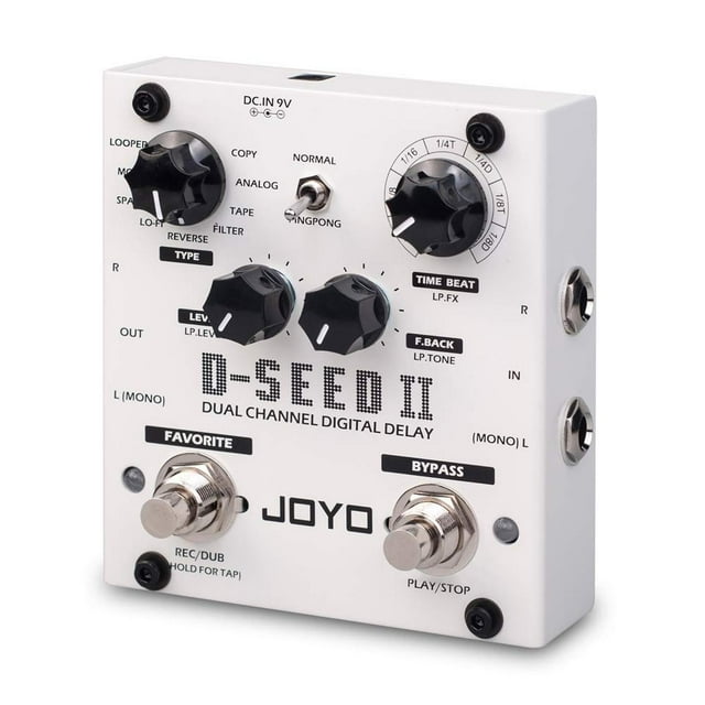 JOYO D-SEED-II Efecto multipedal, efecto de bucle estéreo y efecto de pedal de retardo para guitarra