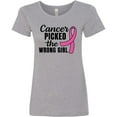 thumbnail image 3 of Inktastic Breast Cancer Awareness Cancer Picked the Wrong Girl Women's T-Shirt, 3 of 5