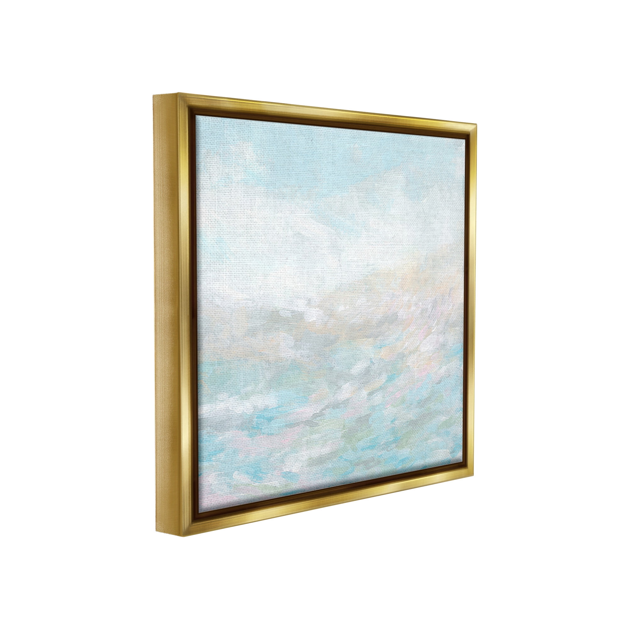 Stupell Industries Nautical Abstract Seascape Abstract Painting Gold Floater Framed Canvas Art Print Wall Art, 25 x 25
