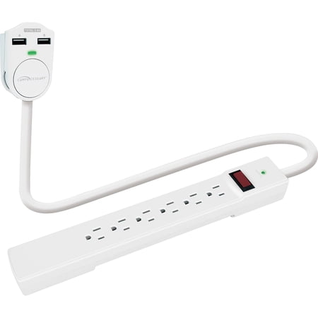 UPC: 0794192256665 | Compucessory  CCS25666  6-outlet Power Strip  1 Each  White